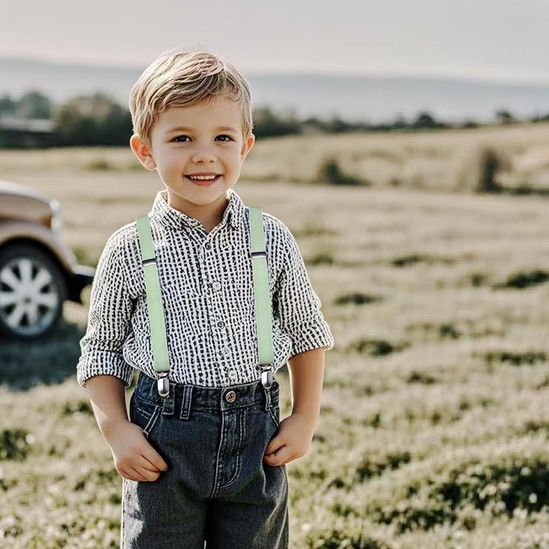 Branduce Solid Color Baby Boy Suspender with 4 Strong Clips Adjustable Kids Y Back Suspenders - Image 4